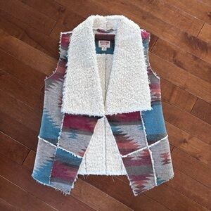 Mossimo Supply Co. Cream Aztec Western Sherpa Vest